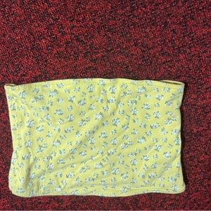 yellow flowered tube top